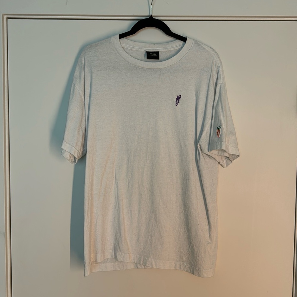 Carrots Embroidered Logo Tee White Purple